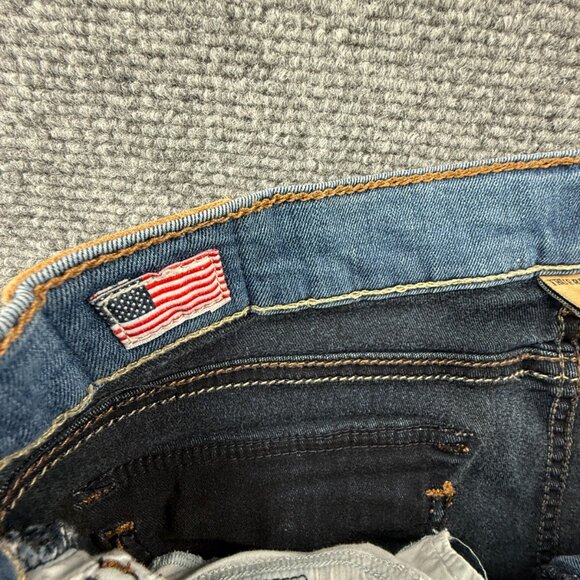 True Religion Women Size 31 Denim Jeans Stretch Blue USA Made Skinny Tapered - Picture 15 of 15